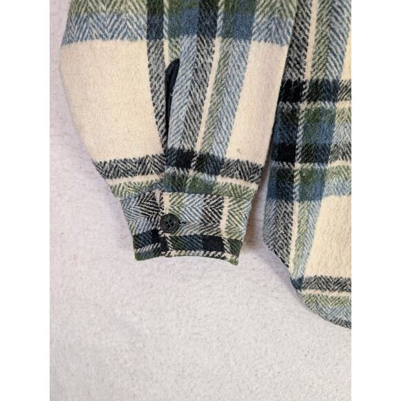Vintage Kmart Flannel Shacket Mens Medium Buffalo Plaid 80s Western Button READ - Picture 12 of 16